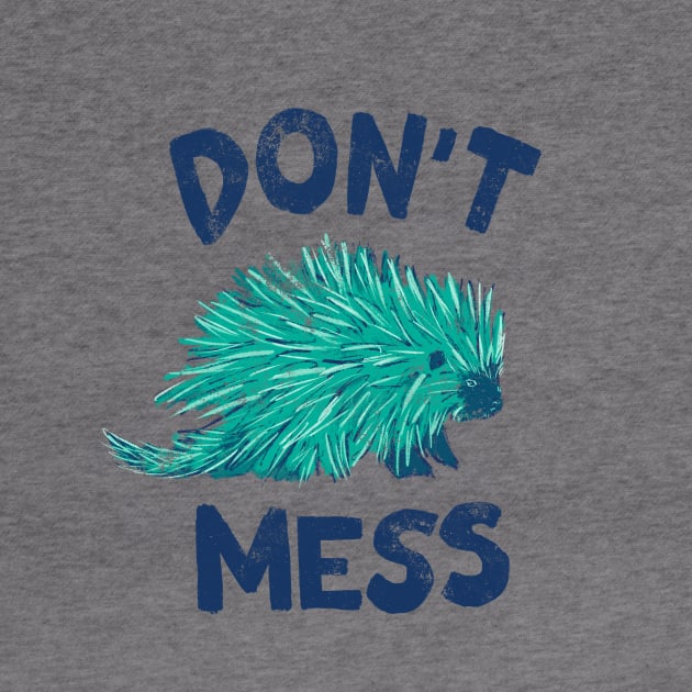 Don't Mess with the Porcupine - Blue by Animal Prints